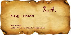 Kungl Ahmed névjegykártya
